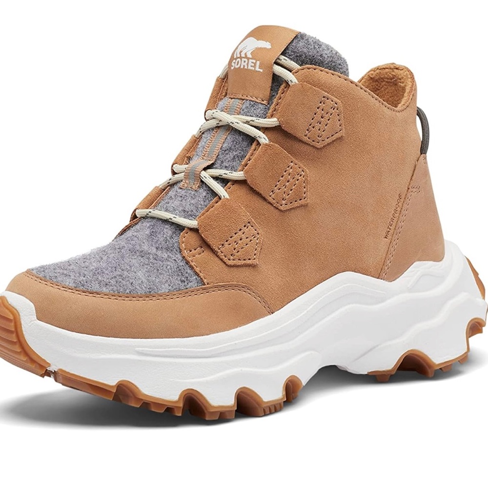 Sorel Kinetic Breakthru Suede Tawny Tan Waterproof Boots size 8.5